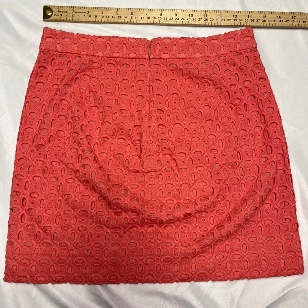 J.Crew Coral Pink Eyelet Mini Skirt Size‎ 00